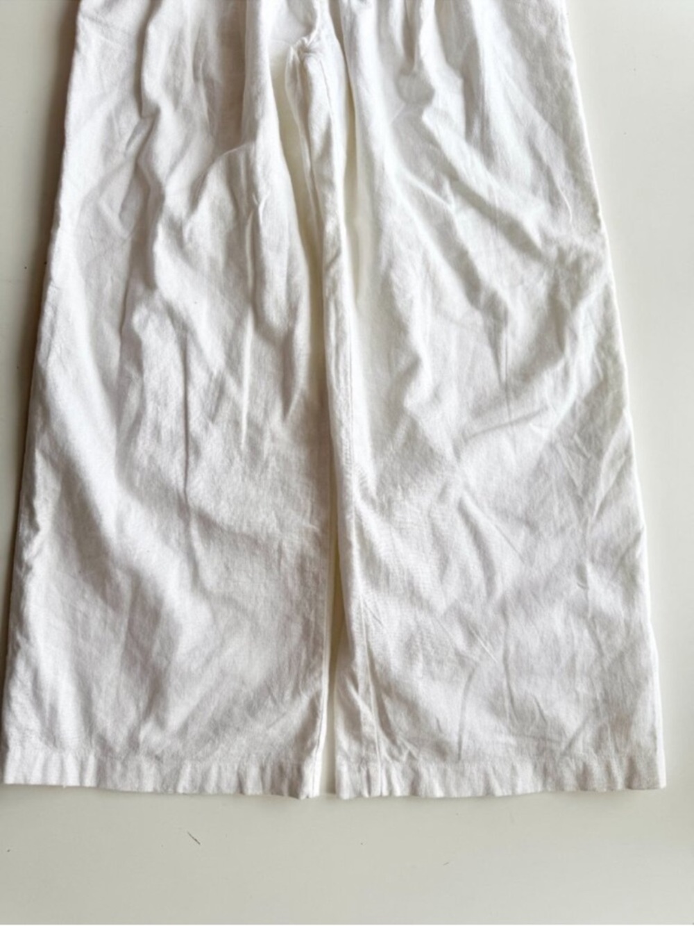 ABERCROMBIE & FITCH White Linen Blend Ultra Wide Leg Trousers Pants - Size XS - Picture 5 of 12